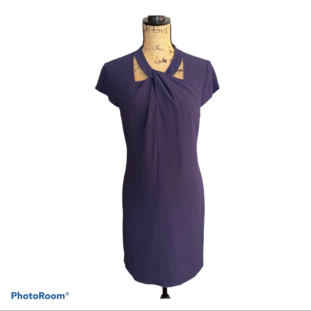 CeCe Dress Blue Crepe Shift Size 10